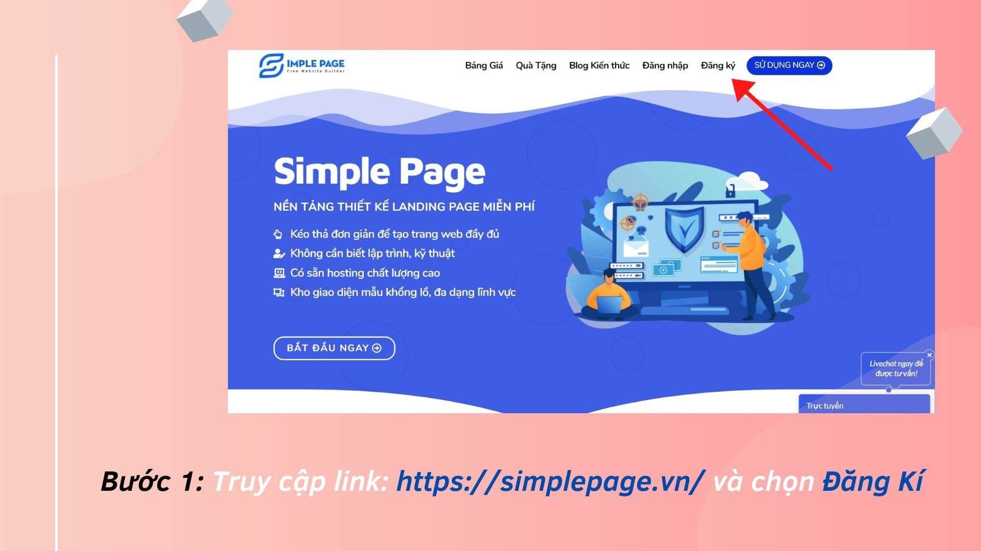 Simple Page nền tảng thiết kế landing page miễn phí
