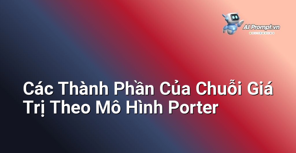 Sơ đồ chi tiết mô hình chuỗi giá trị của Michael Porter, phân chia rõ ràng hoạt động chính và hoạt động hỗ trợ