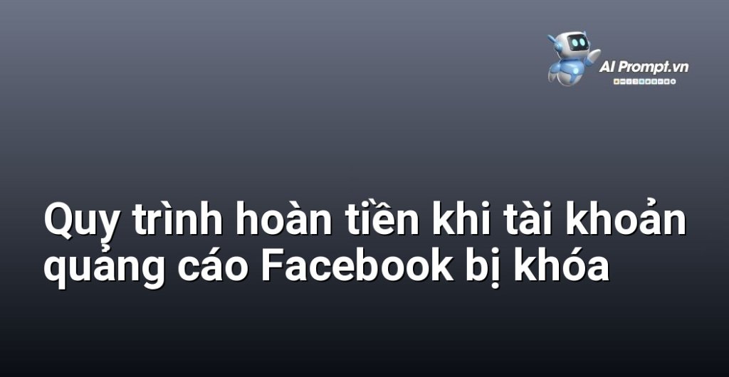 Sơ đồ các bước từ việc tài khoản bị khóa đến khi nhận được tiền hoàn lại cho quảng cáo Facebook